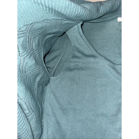 Croft & Barrow Teal Open Sweater - Women's Petite Medium - Picture 3 of 9